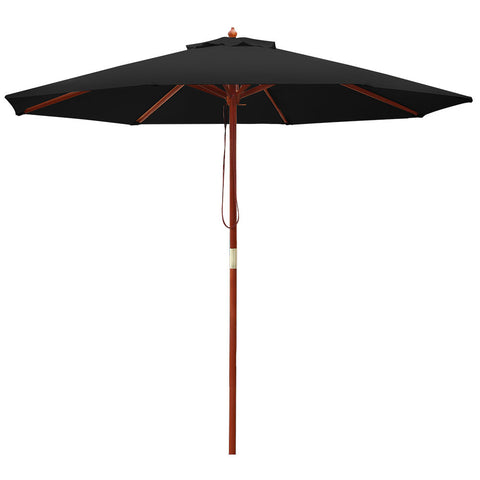 2.7m Outdoor Pole Umbrella - Black