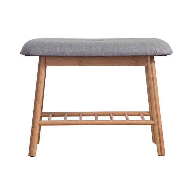Shoe Rack Seat Bench - Grey