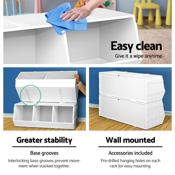 Kids Toy Stackable Bookshelf  Organizer