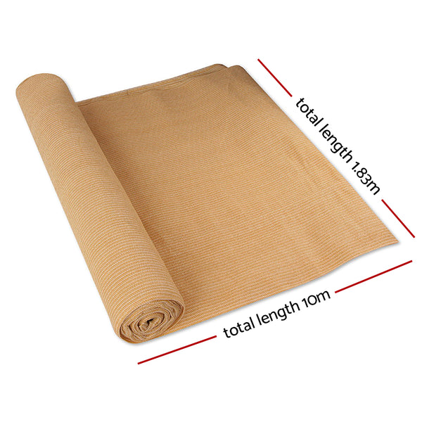 1.83mx10m Shade Sail Cloth - Beige