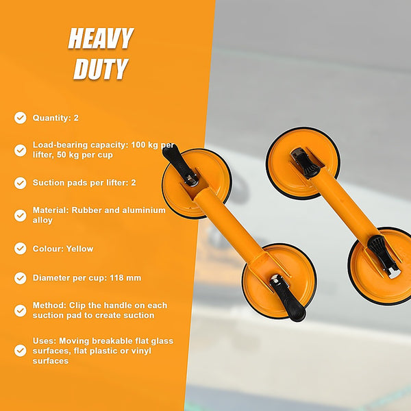 2pcs 100kg Double Suction Cup