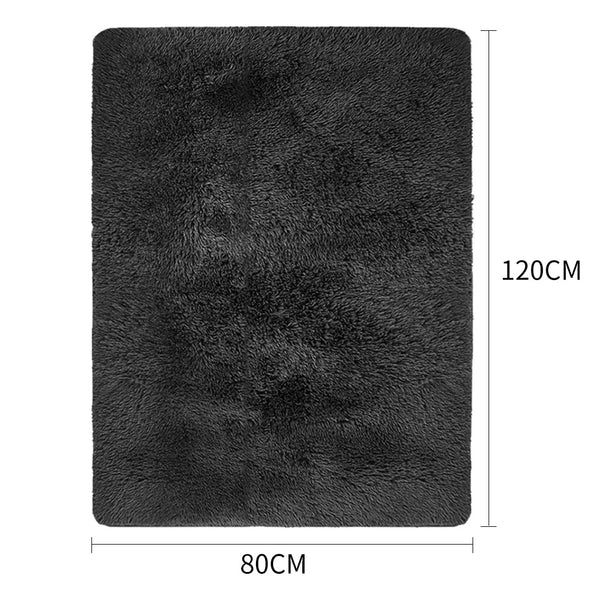 80x120cm Black Soft Rug Carpet