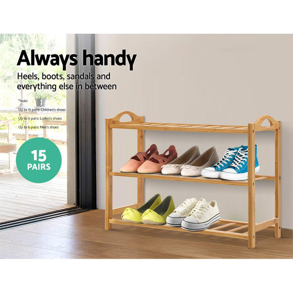 3 Tiers Bamboo Shoe Rack Storage