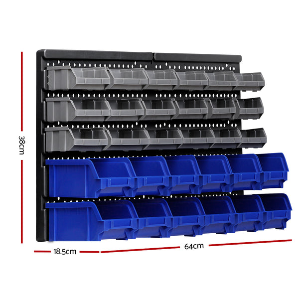 30 Bin Wall Mounted Rack Storage