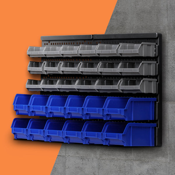 30 Bin Wall Mounted Rack Storage