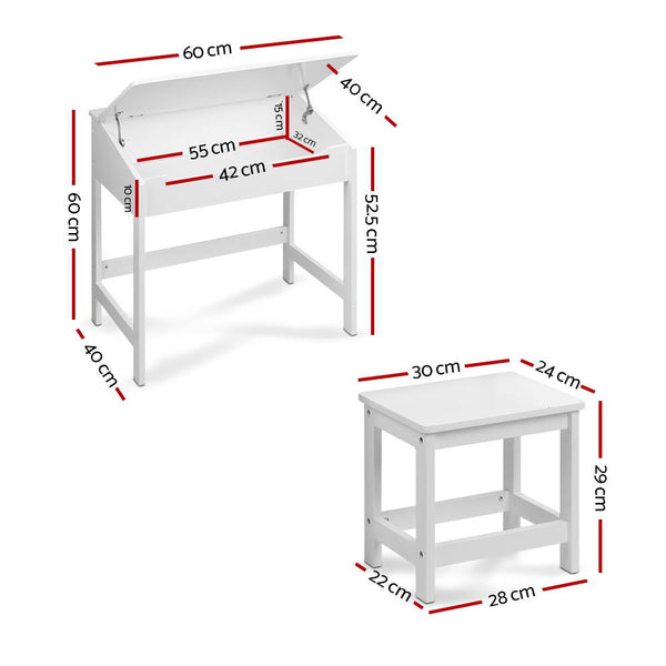 Kids Table Set Desk Storage