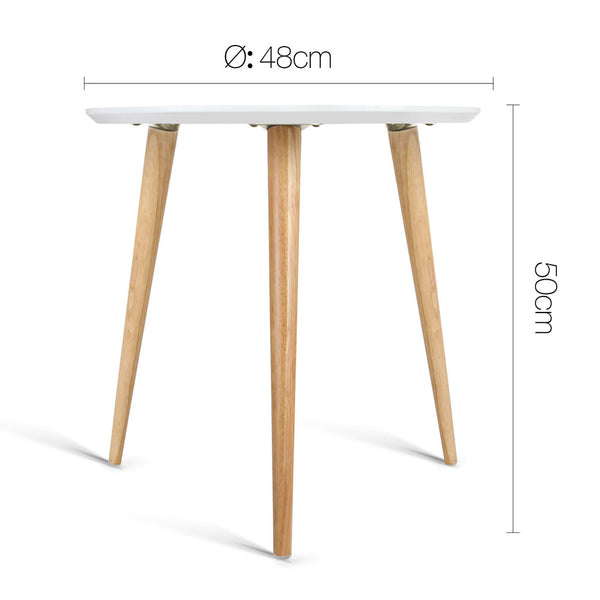 Round Side Table - White