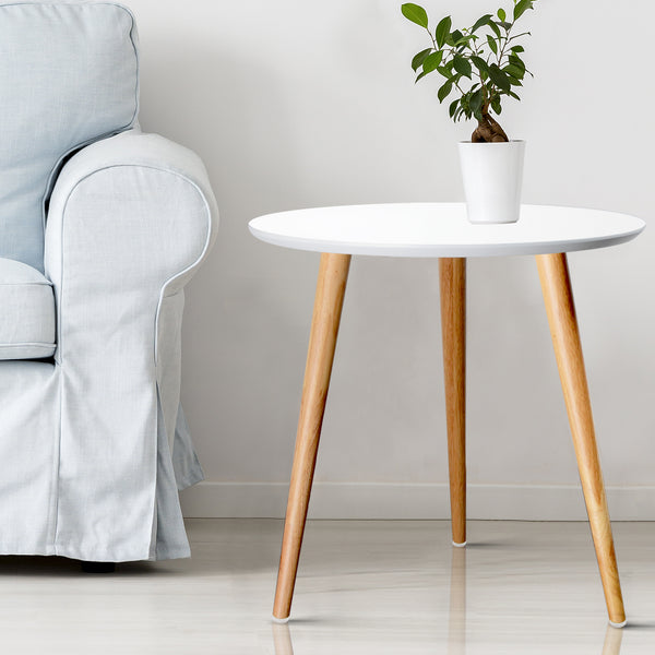 Round Side Table - White