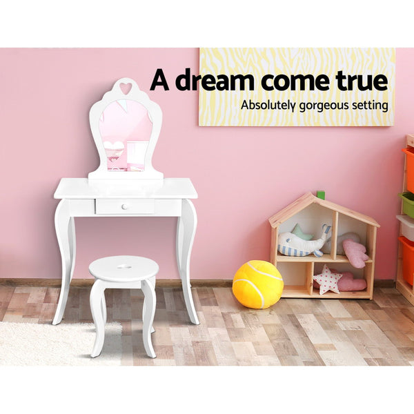 White Kids Dressing Table Set