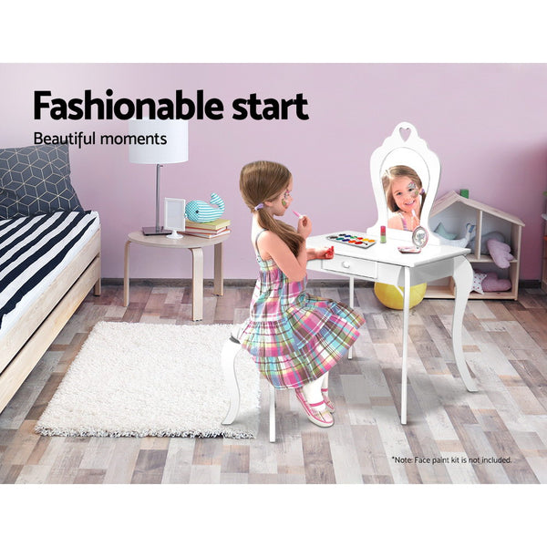 White Kids Dressing Table Set