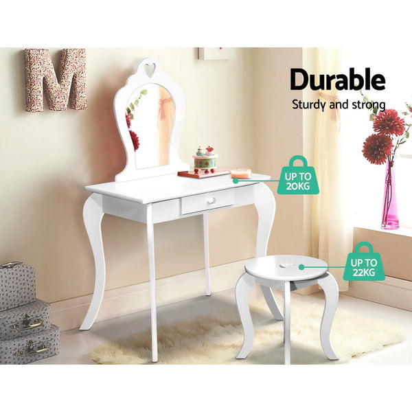 White Kids Dressing Table Set