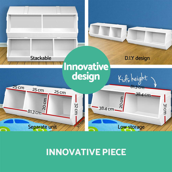 Kids Toy Stackable Bookshelf  Organizer