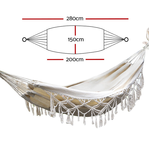 Hanging Tassel Hammock Swing- Cream