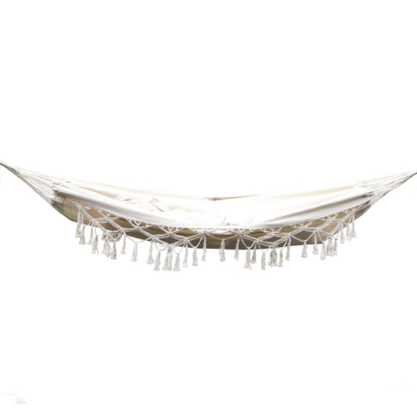 Hanging Tassel Hammock Swing- Cream