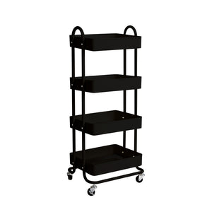 4Tiers Kitchen Trolley Organizer-Black