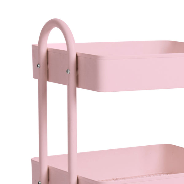 4Tiers Kitchen Trolley Organizer-Pink