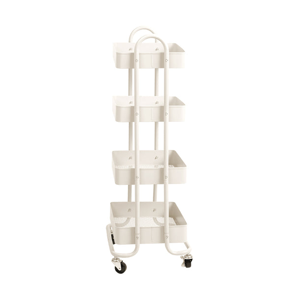 4Tiers Kitchen Trolley Organizer-White