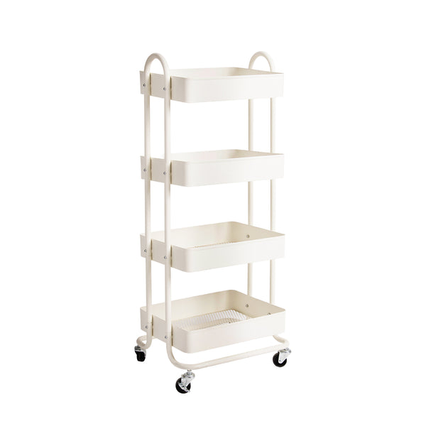 4Tiers Kitchen Trolley Organizer-White