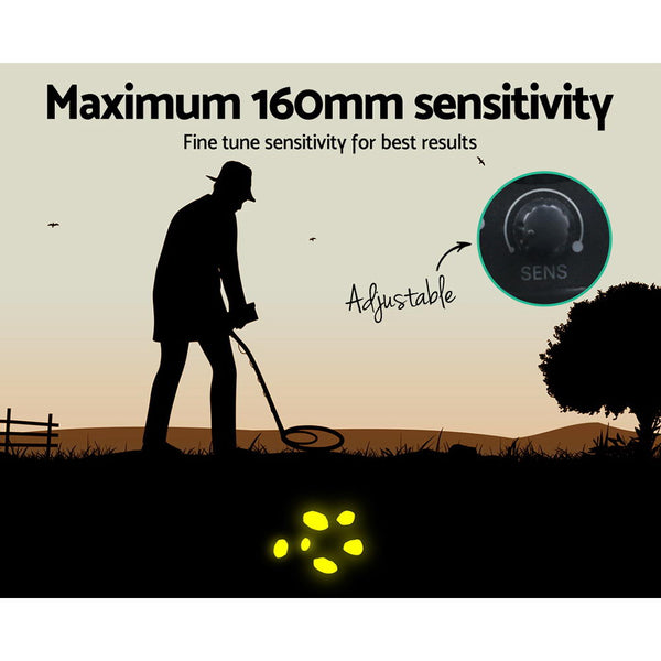 LED Metal Detector w/ Headphones - Black