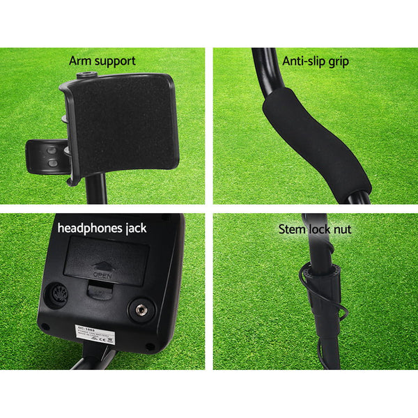 LED Metal Detector w/ Headphones - Black