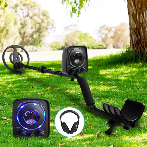 LED Metal Detector w/ Headphones - Black