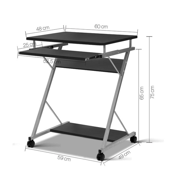 Black Metal Pull Out Table Desk