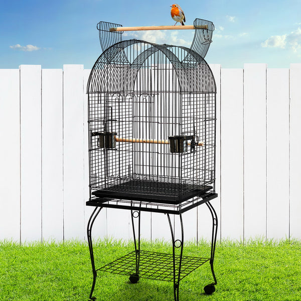 Large Bird Cage w/ Perch - Black