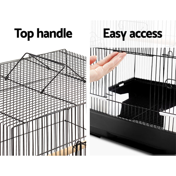 Medium Bird Cage w/ Perch - Black