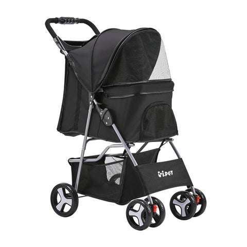 4 Wheel Pet Stroller - Black