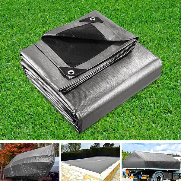 3.6x4.8m Poly Tarpaulin Cover-  Silver