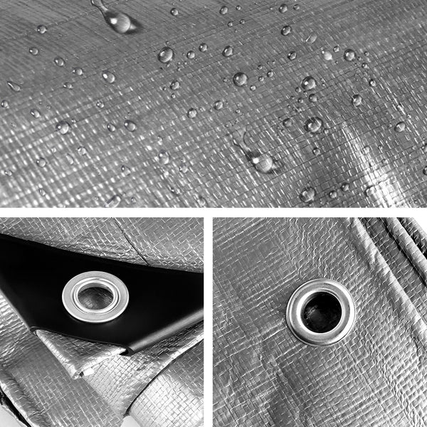 3.6x7.3m Poly Tarpaulin Cover- Silver