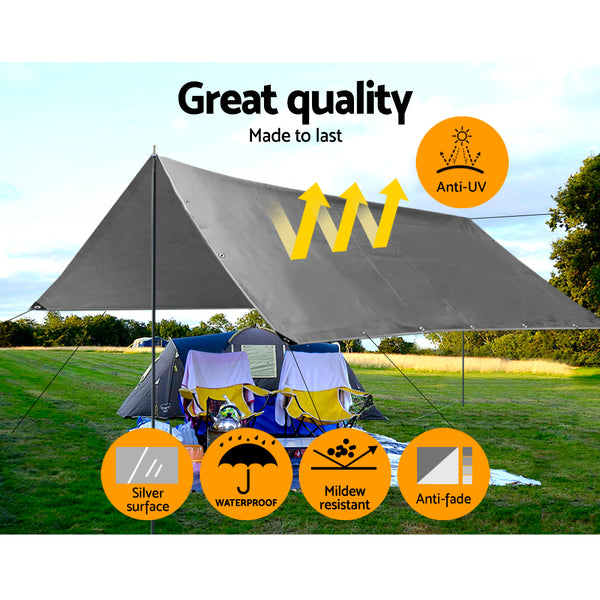 3.6x7.3m Poly Tarpaulin Cover- Silver