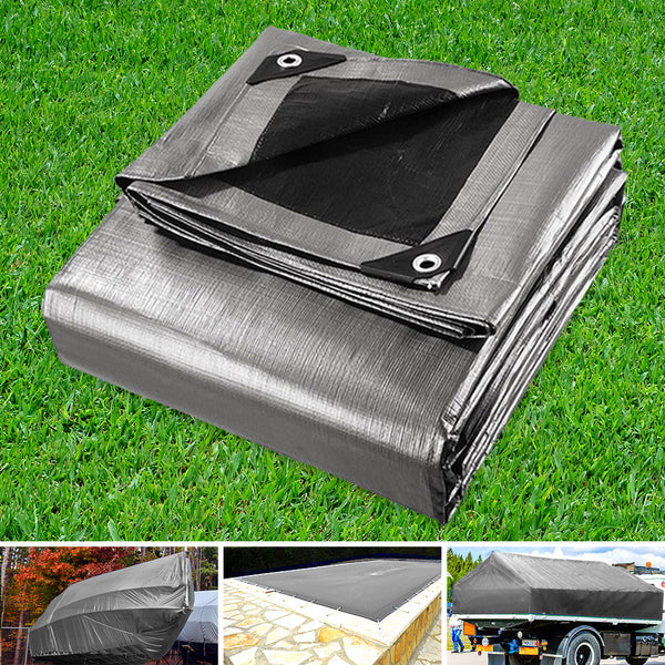 3.6x7.3m Poly Tarpaulin Cover- Silver