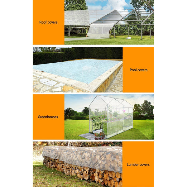 4x7m Poly Tarpaulin Cover - Clear