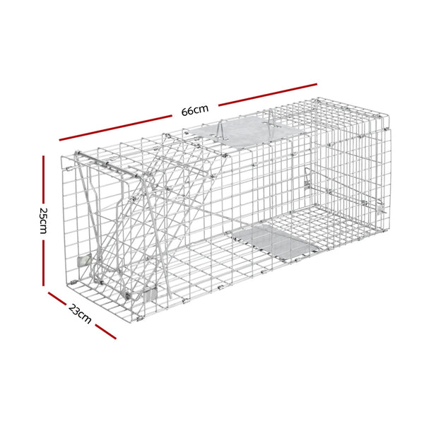 66x23x25cm Animal Trap Cage - Silver