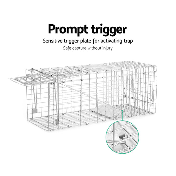 66x23x25cm Animal Trap Cage - Silver