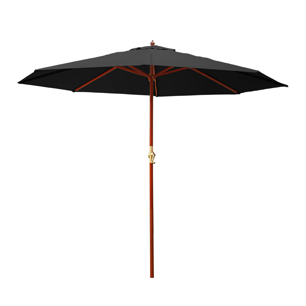 3m Outdoor Pole Umbrella- Black