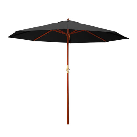 3m Outdoor Pole Umbrella- Black