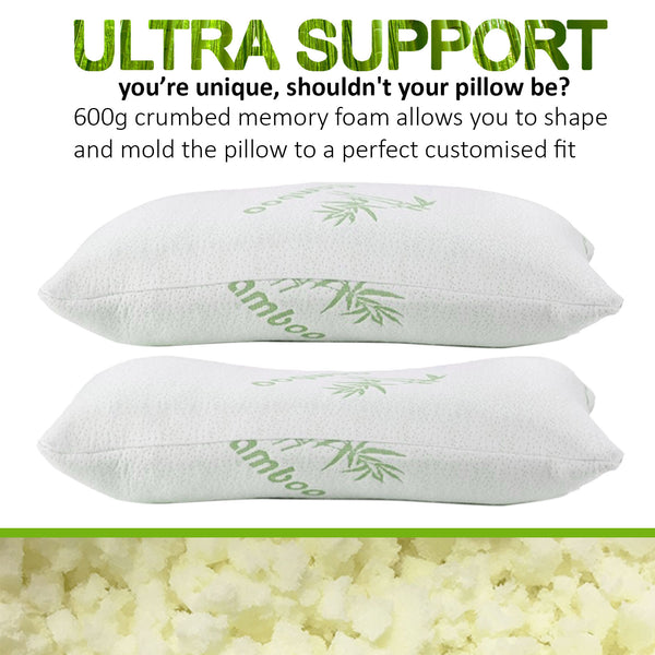 56x36x10cm Memory Foam Pillow- 2pcs