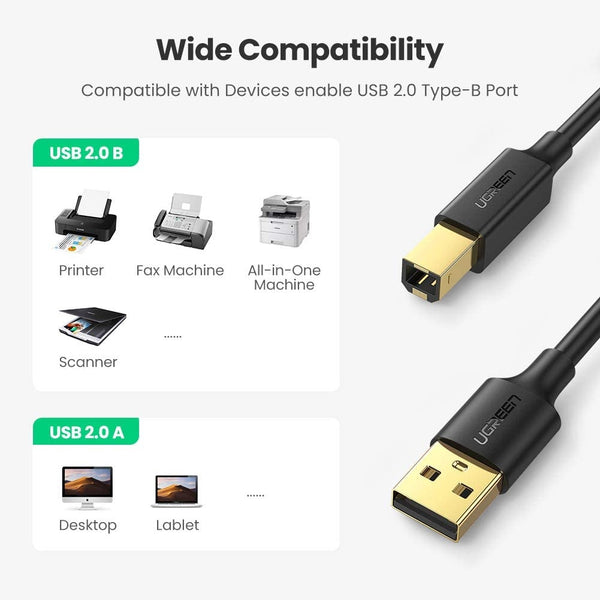 USB 2.0 A Male to B Male Printer Cable 3m