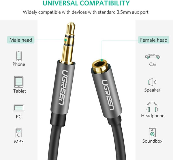 1.5m 3.5mm Male to 3.5mm Female Extension Cable