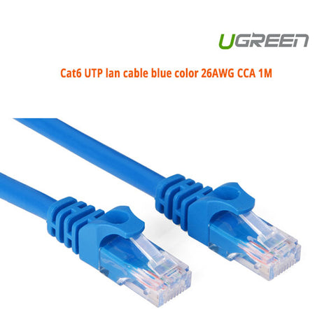 Cat6 UTP Blue 26AWG CCA LAN Cable 1M