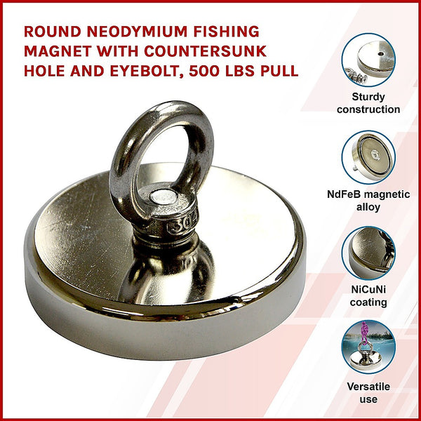 500LBS Round Neodymium Fishing Magnet