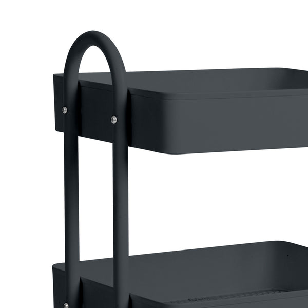 3 Tiers Black Storage Trolley Cart