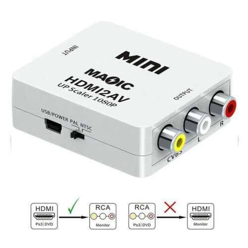 HDMI to RCA / AV Converter Video Input HD 1080P