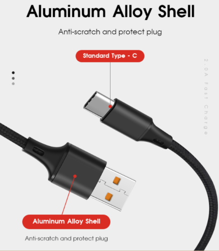 USB Type C to USB-C Phone Data Cable For Samsung S20 S21 S10 S9